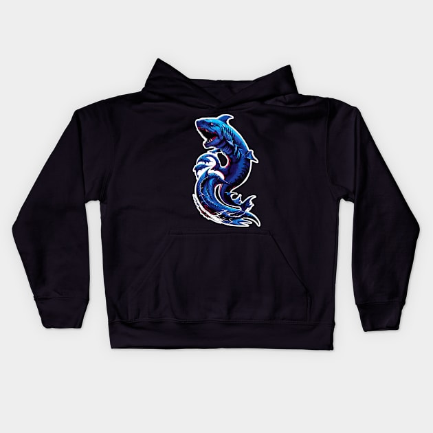 Wild Shark Kids Hoodie by BYVIKTOR